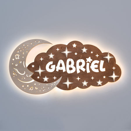 Lampka nocna dla dzieci z imieniem na ścianę